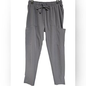 Scrub bottoms.  Grey Cargo Joggers with Drawstring Waist